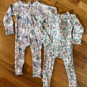 Pink Christmas themed Bamboo footies